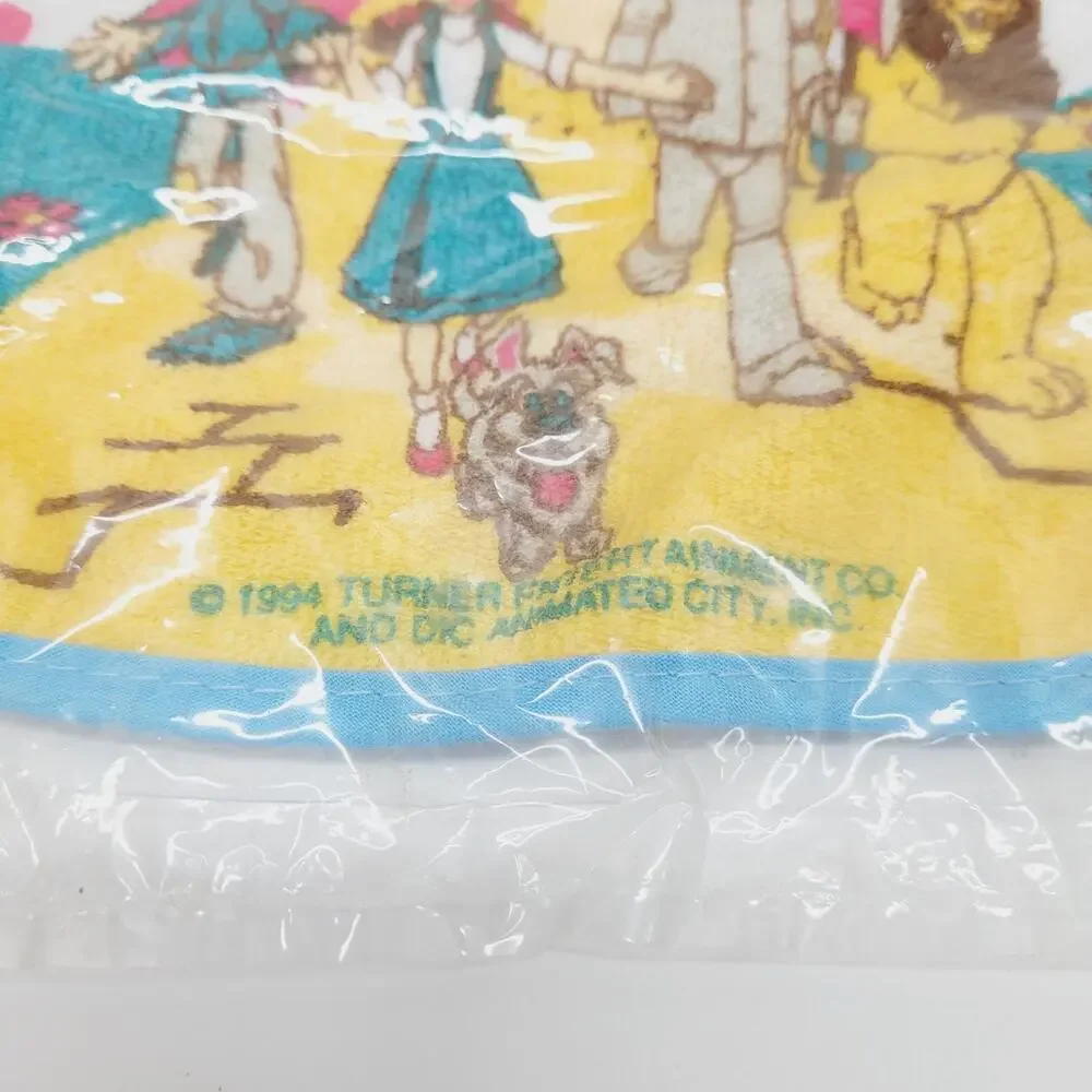 Vtg 1994 Wizard of Oz Baby King Terry Cloth Waterproof Bib NOS Yellow Brick Road